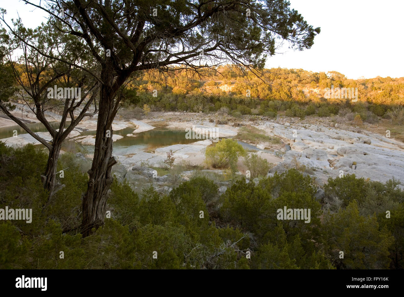Visitors enjoy the scenic Hill Country setting of Pedernales Falls