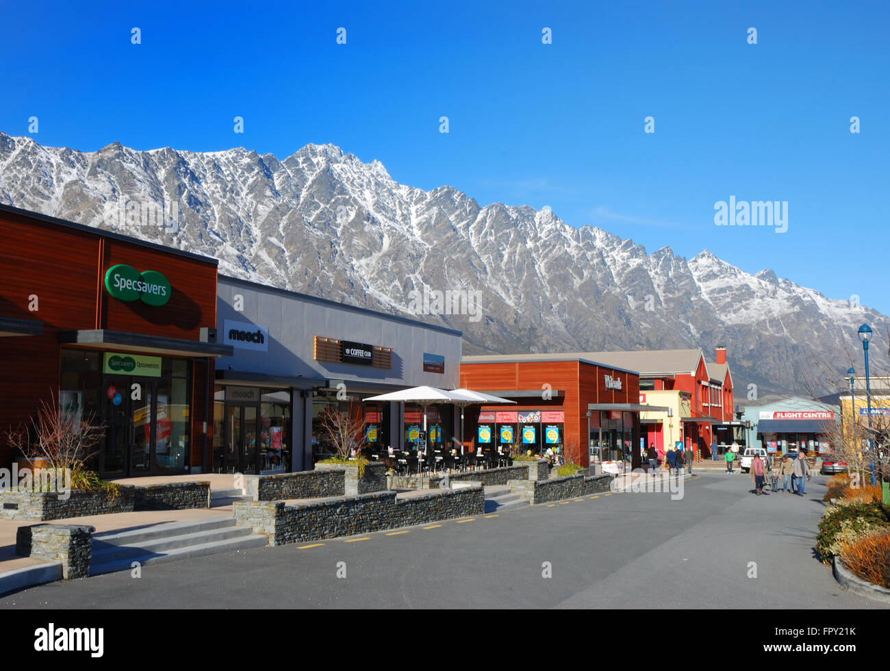 The Remarkables mountain range in New Zealand Stock Photo
