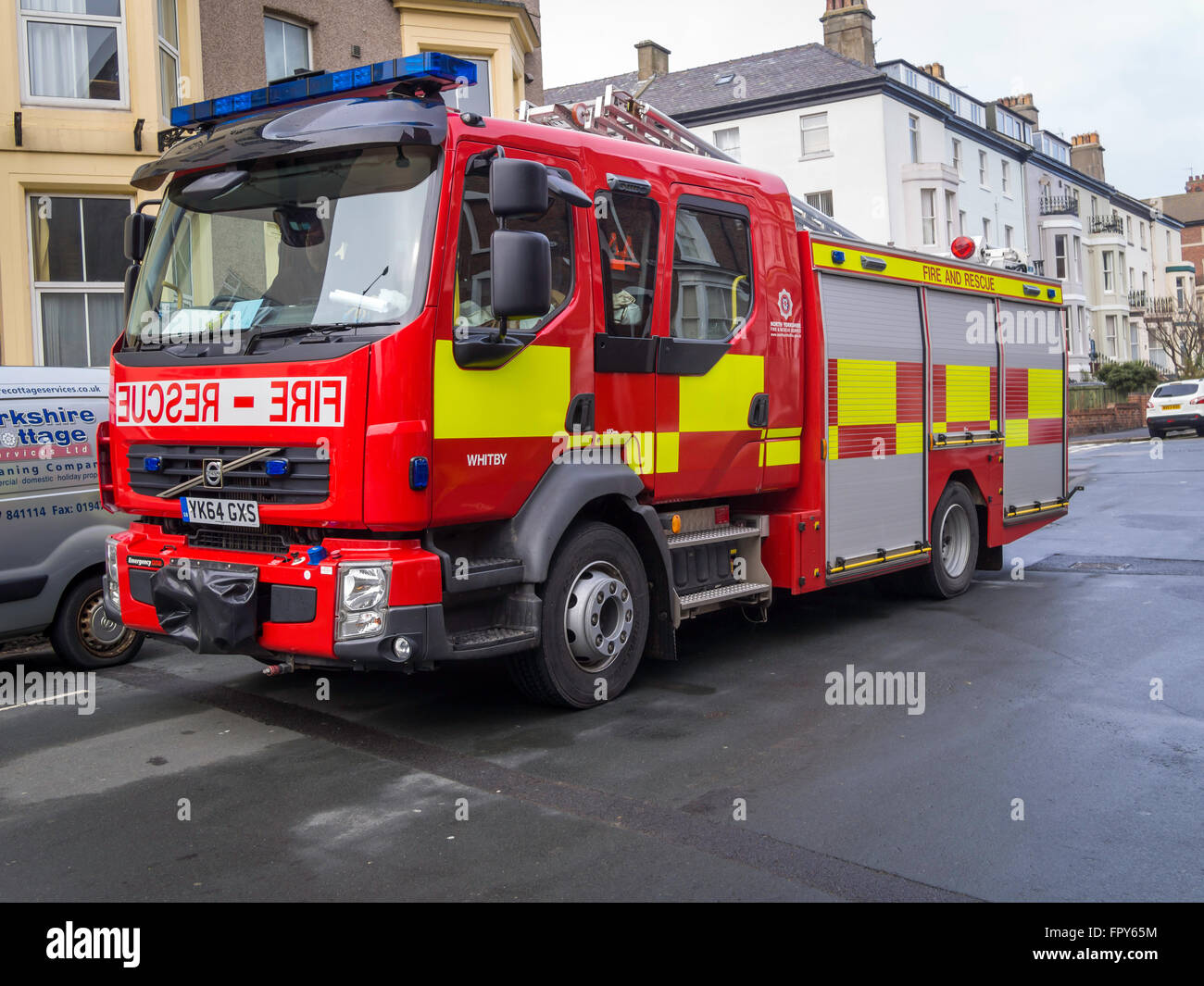 North Yorkshire Fire and Rescue Service Volvo Emergency One Appliance in Whitby Stock Photo