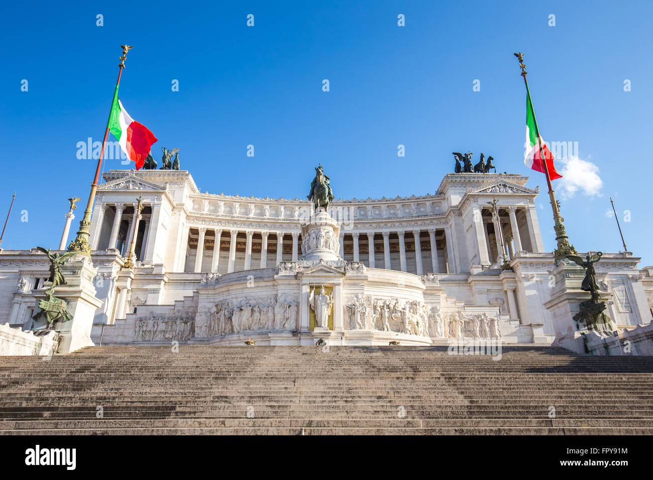 The Monument of Victor Emmanuel II in Rome, Italy. Stock Photo