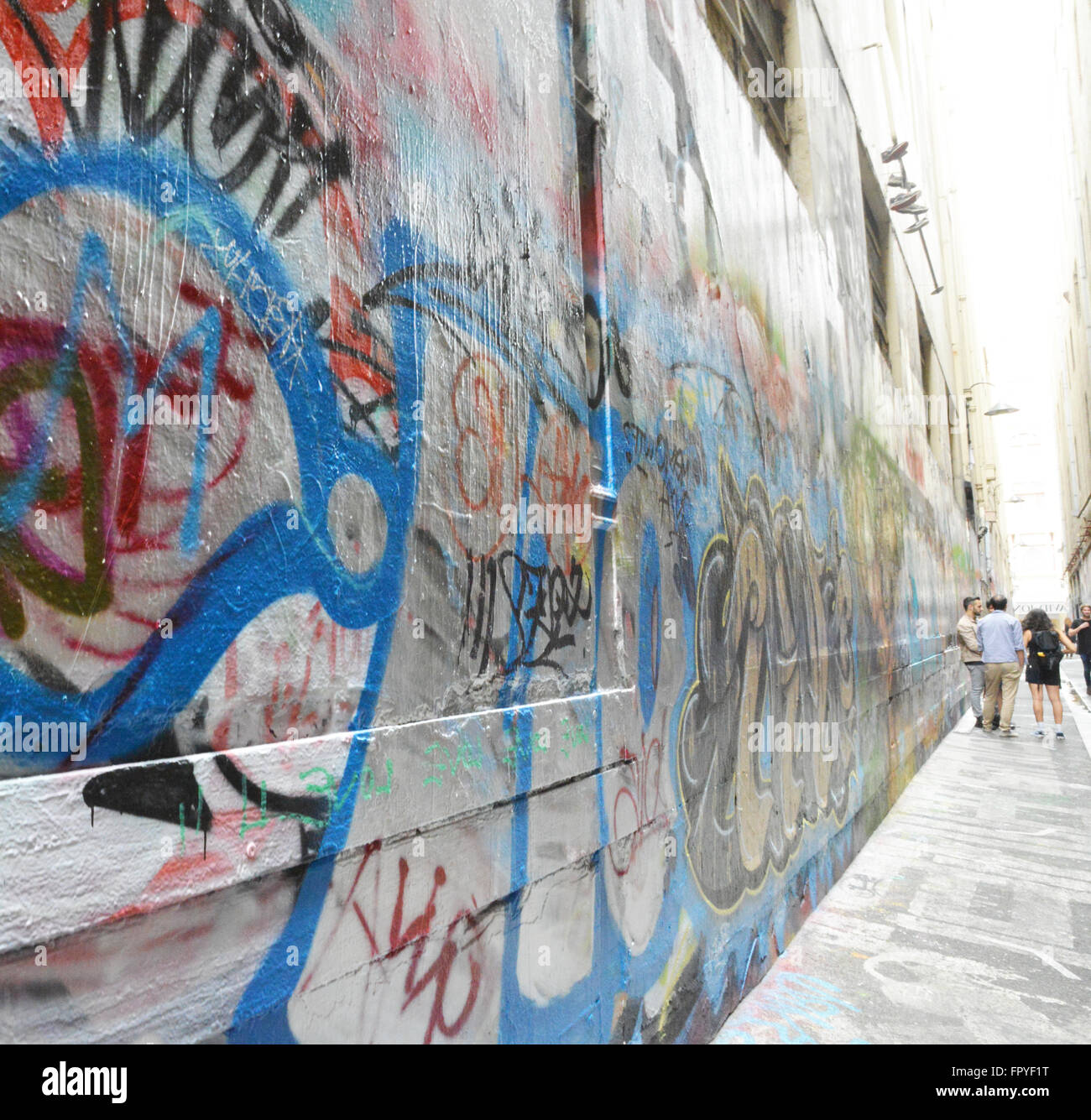 Graffiti in Lane in Melbourne, Victoria, Australia. Stock Photo