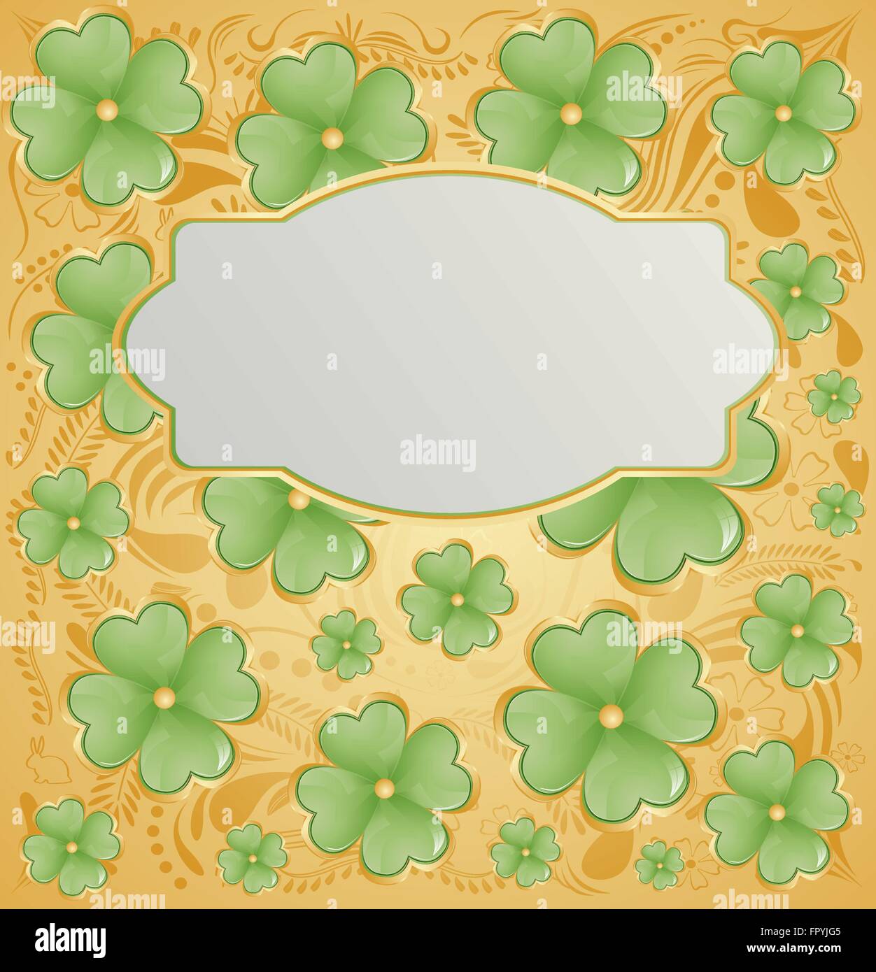 Golden background for St. Patrick's Days with place for your text. Vector Illustration Stock Vector