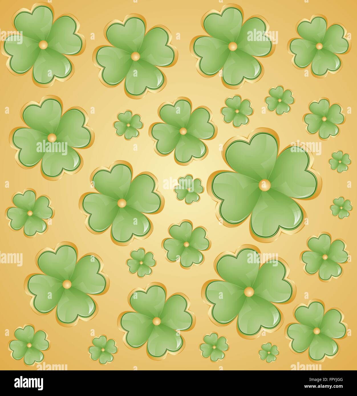 St. Patrick's day background in golden colors. Vector illustration. Stock Vector