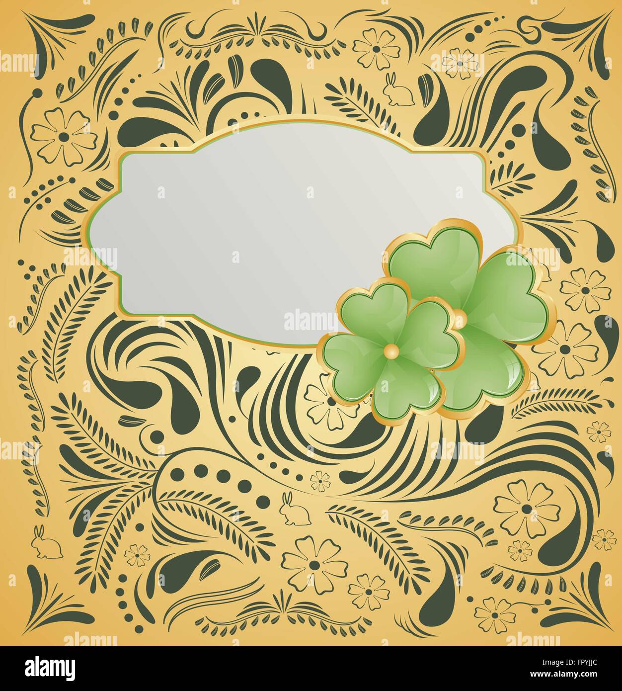 Golden background for St. Patrick's Days with place for your text. Vector Illustration Stock Vector