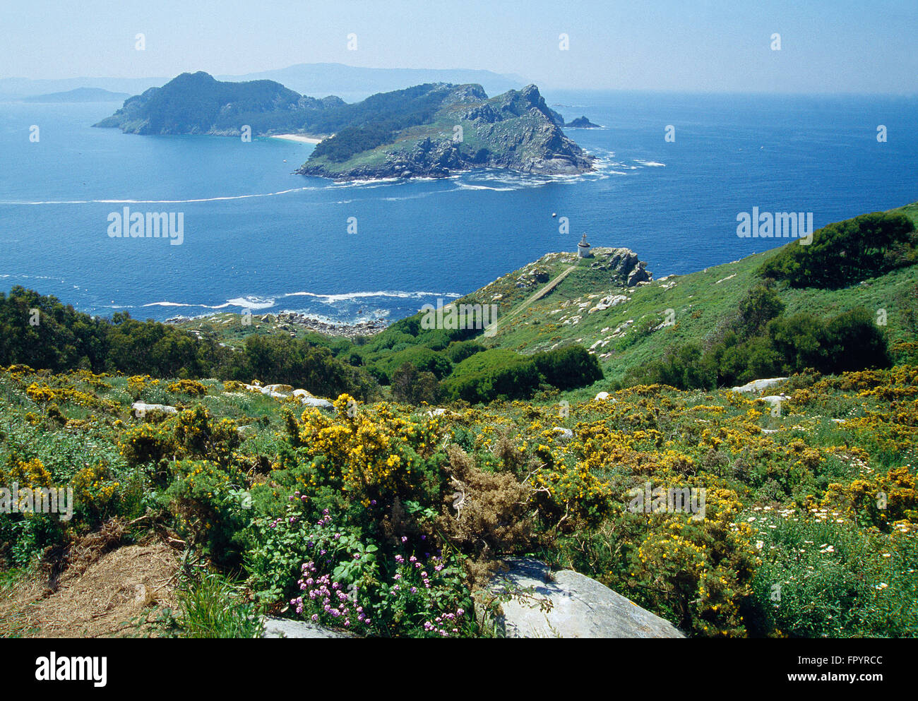 Cies Islands. Atlantic Islands National Park, Pontevedra province, Galicia, Spain. Stock Photo