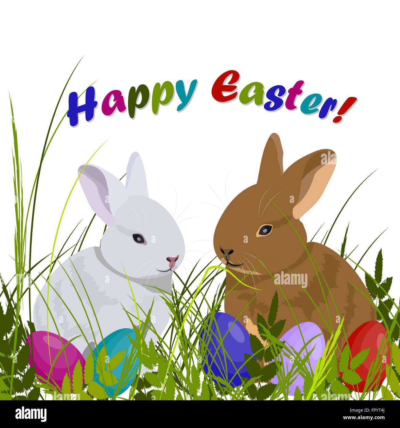 Two easter bunny colorful Stock Vector Images Alamy