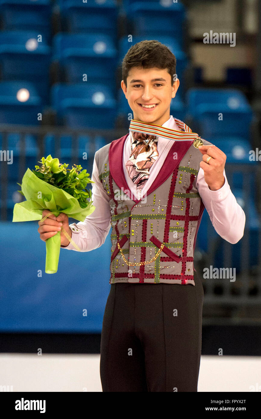 Debrecen, Hungary. 18th Mar, 2016. Daniel Samohin (ISR) Figure Skating