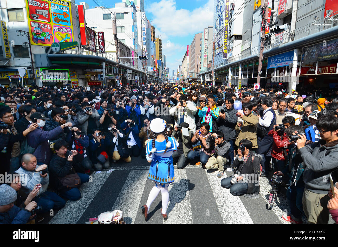 Cosplayers at the annual Nipponbashi Street Festa in Osaka, Japan Stock