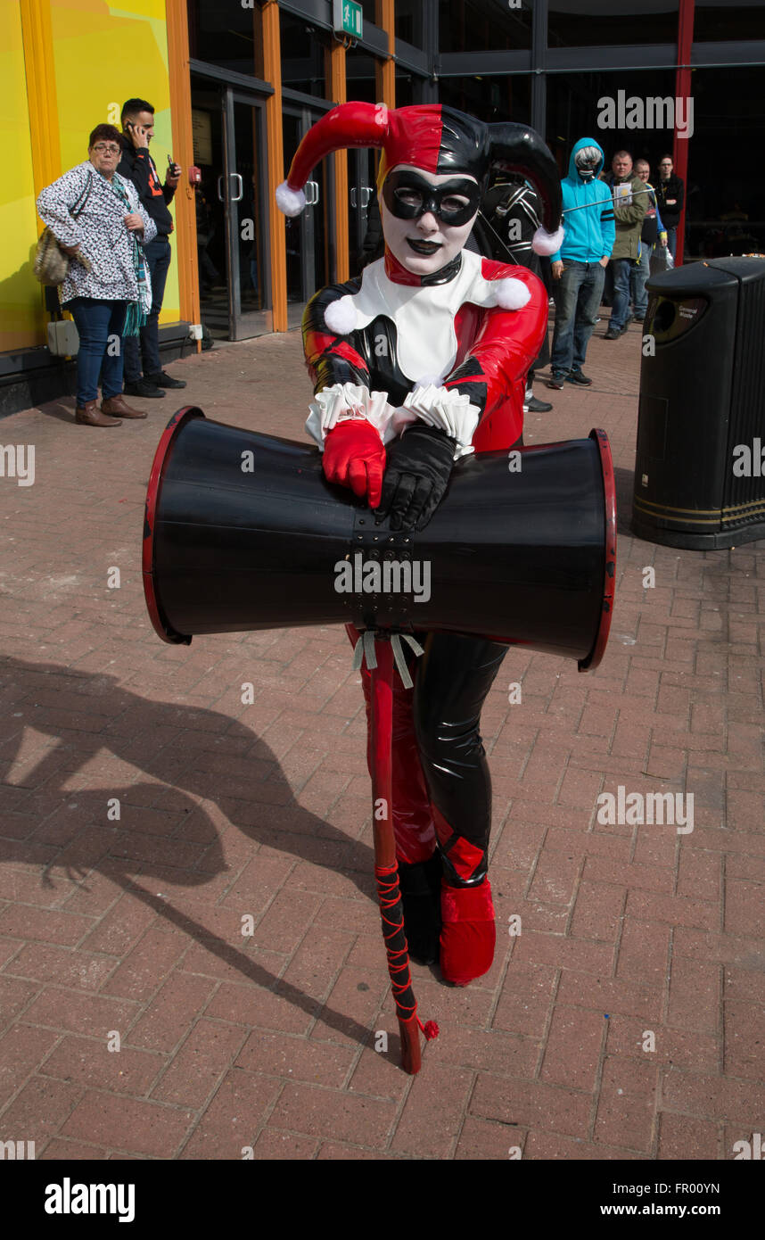 People dressed as various superhero's and characters  at Comic Con Credit:  steven roe/Alamy Live News Stock Photo
