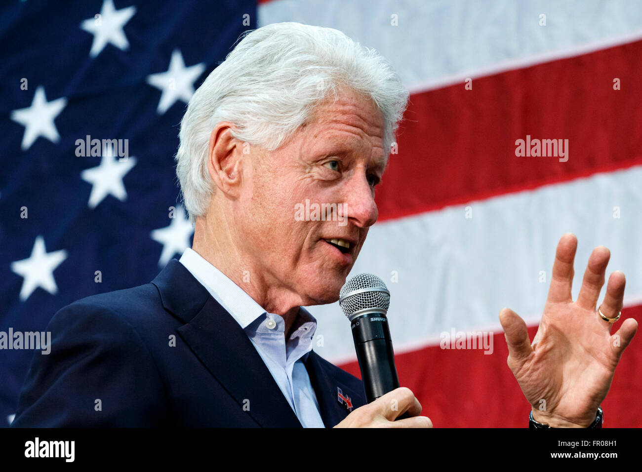Phoenix, Arizona, USA. 20th March, 2016. Former President Bill Clinton speaks during a campaign rally for Hillary Clinton at Central High School in Phoenix, Arizona ahead of the state primary to be held on Tuesday. Credit:  Jennifer Mack/Alamy Live News Stock Photo