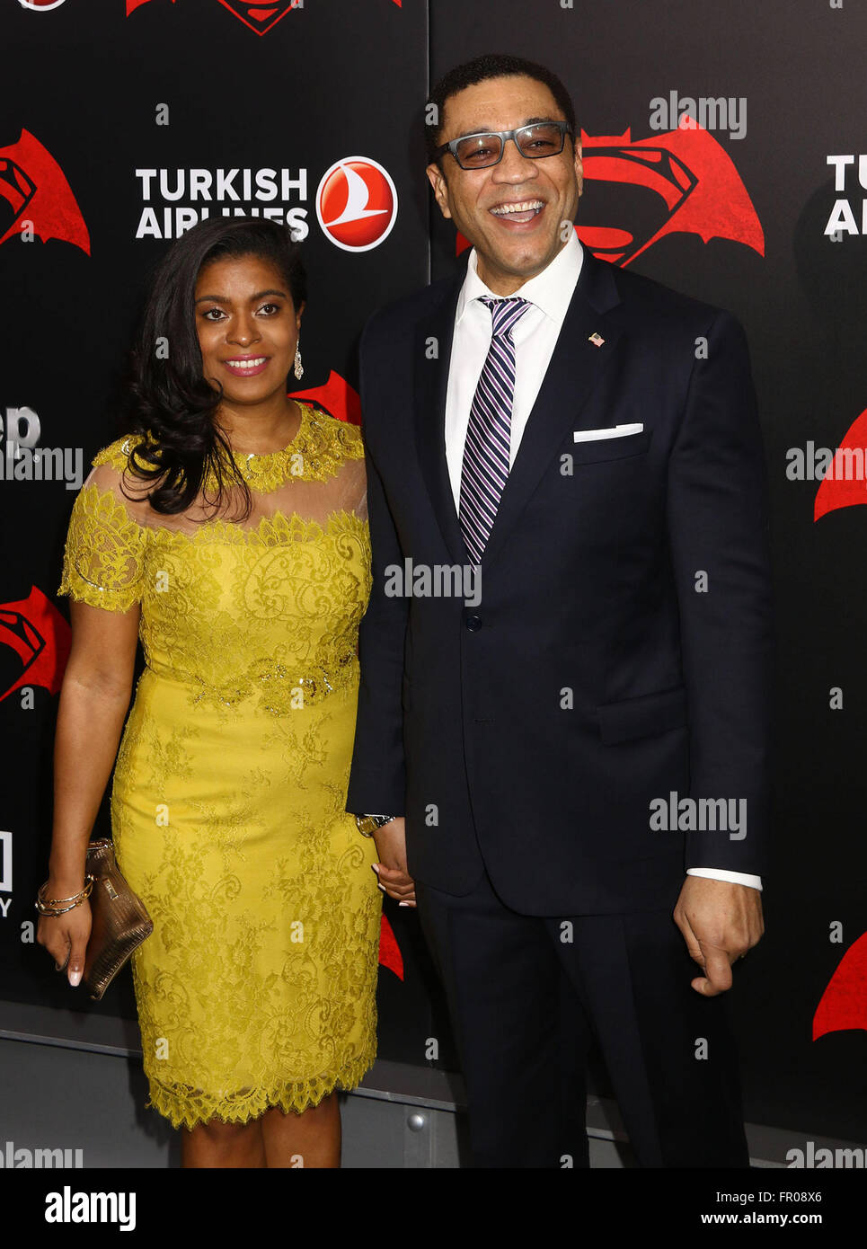 March 20, 2016 - New York, New York, U.S. - Actor HARRY LENNIX and his wife attend the New York premiere of 'Batman v Superman: Dawn of Justice' held at Radio City Music Hall. (Credit Image: © Nancy Kaszerman via ZUMA Wire) Stock Photo