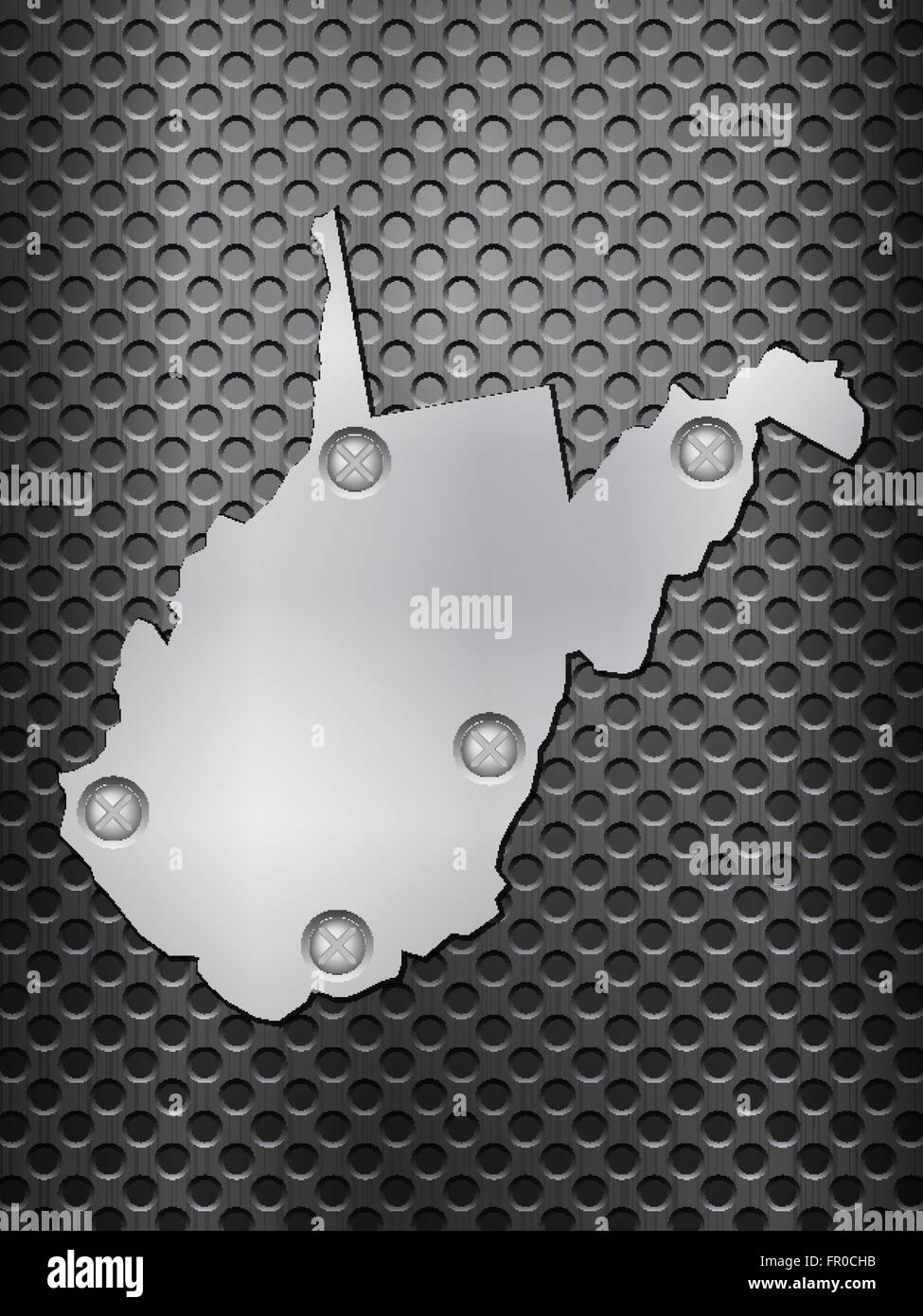 West Virginia metal map on a black metal grid Stock Vector Image & Art ...