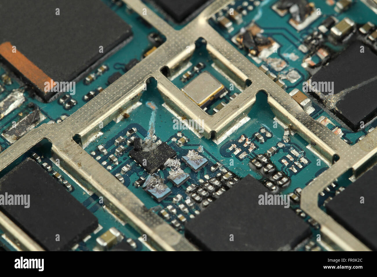 electronic circuit board destroy -close up - macro Stock Photo - Alamy