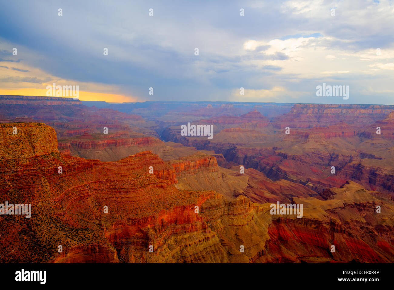 Famous Grand Canyon after heavy storm at sunset - HDR Image Stock Photo ...