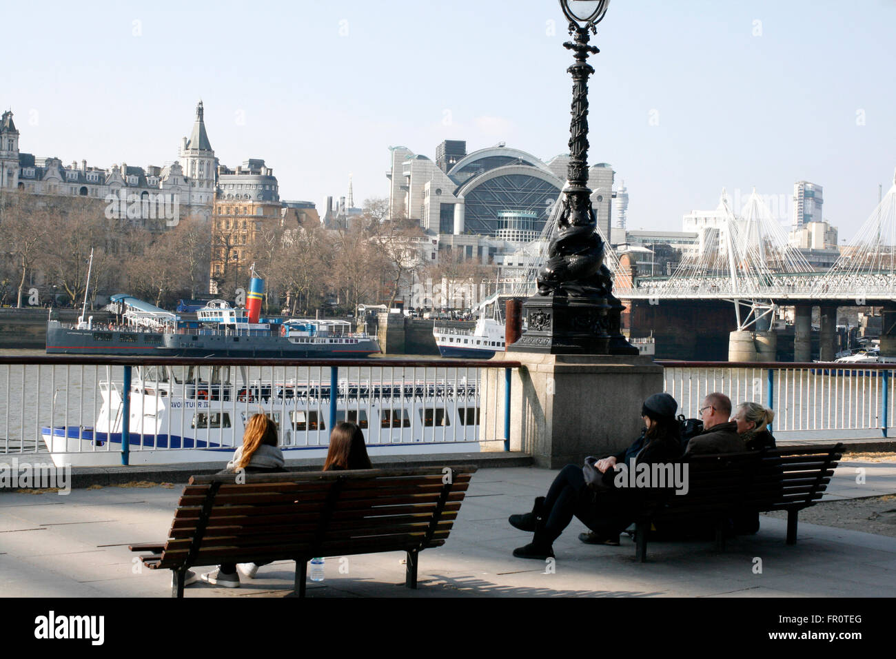 london southbank and the river thames uk march 2016 Stock Photo