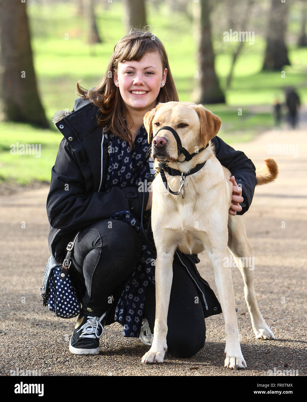 Photocall with the nominees for Crufts 2016 Dog Hero. The winner will be announced at Crufts, held at Birmingham's NEC Arena on 13 March (16).  Featuring: Sophie Pearman, Scooby Where: London, United Kingdom When: 18 Feb 2016 Stock Photo