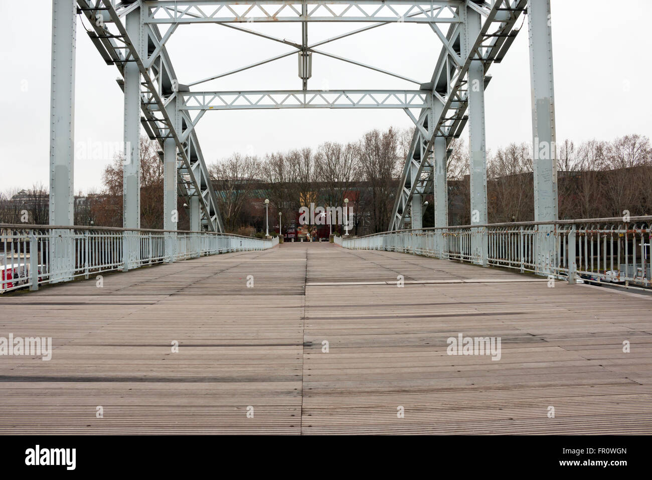 Passerelle Debilly, an arch bridge across River Seine located in Paris, France. Stock Photo