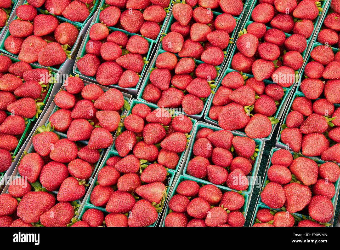Strawberries at a farmers market. Los Angeles, California Stock Photo