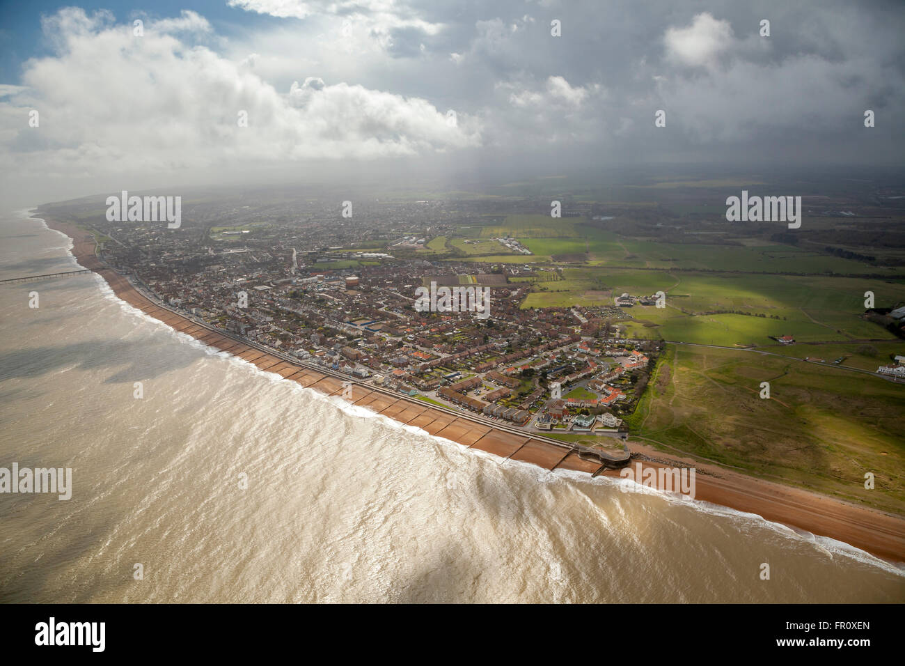 Aerial view of Deal Kent Stock Photo