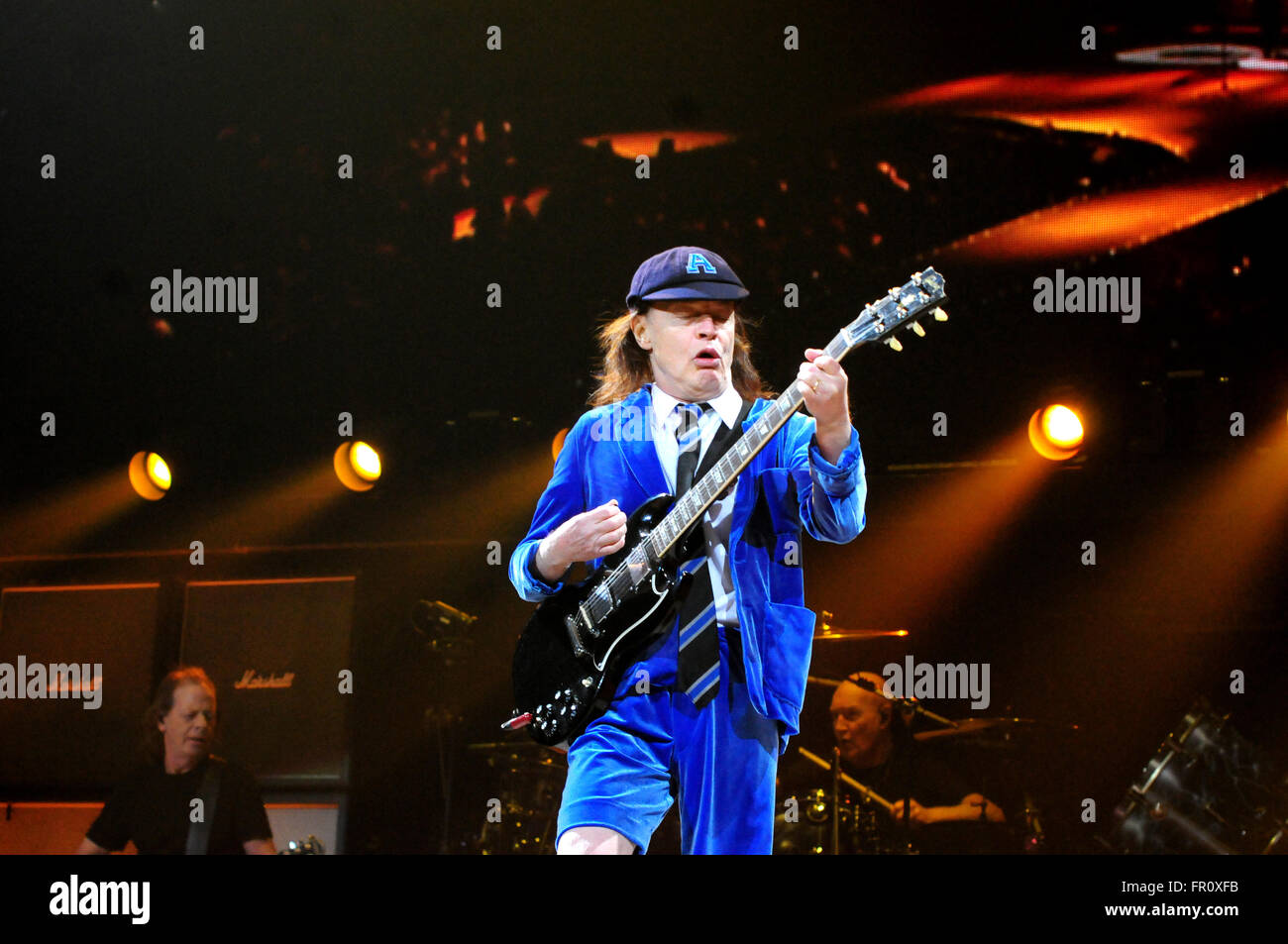 AC/DC Rock or Bust World Tour 2016 at United Center in Chicago, IL, USA on February 17, 2016 SOLD OUT  Featuring: Angus Young Where: Chicago, Illinois, United States When: 18 Feb 2016 Stock Photo