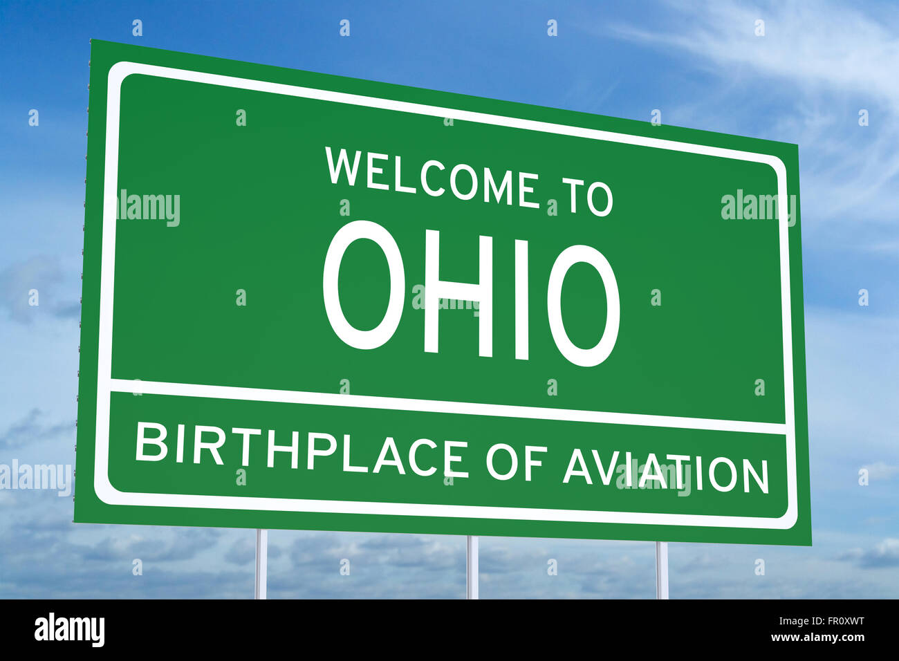 to Ohio state concept on road sign Stock Photo Alamy