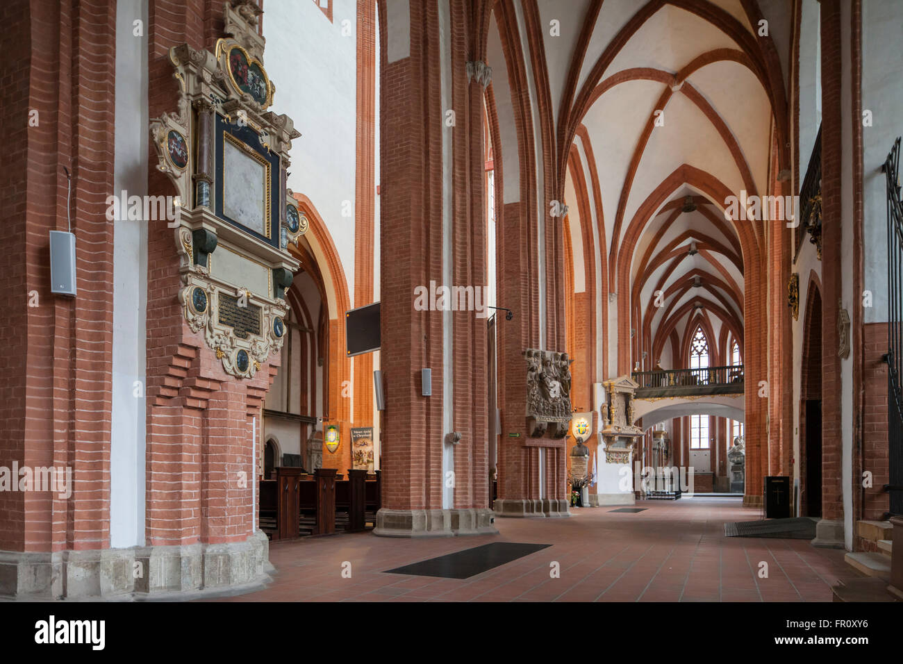 Gothic interior of St Elizabeth church in Wroclaw, Poland. Stock Photo