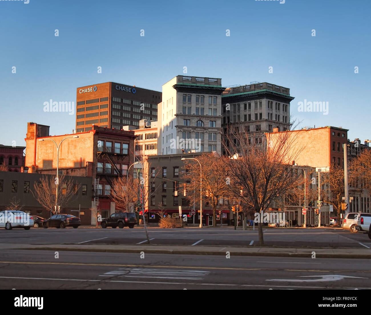 Downtown Syracuse, New York, March, 2016, early morning Stock Photo Alamy