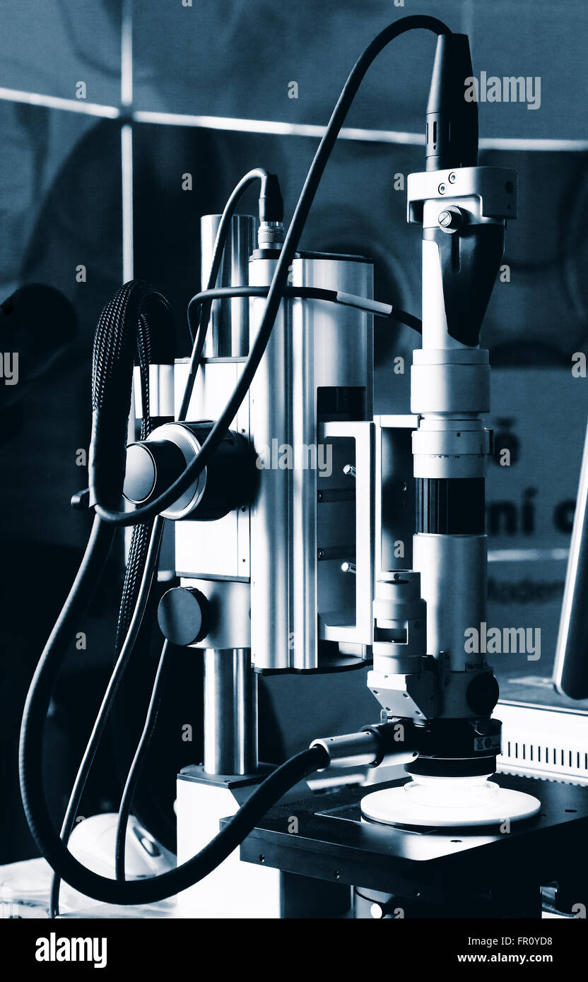 Electronic Optical Microscope without Ocular, Capturing of Image using CMOS/CCD Sensor Stock Photo