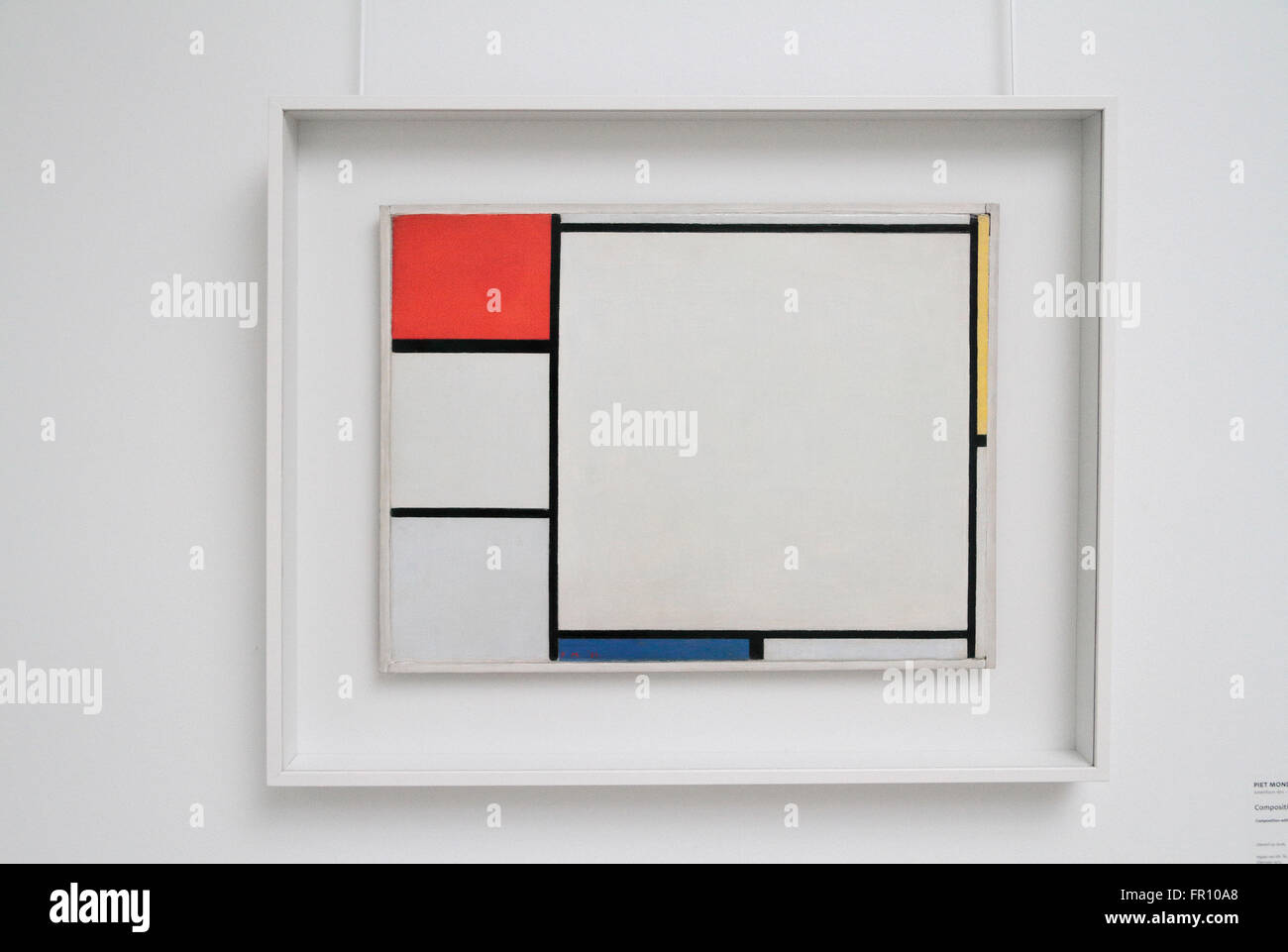 'Composition with red, yellow and blue' by Piet Mondriaan in the Kröller-Müller Museum, Otterlo, Netherlands. Stock Photo