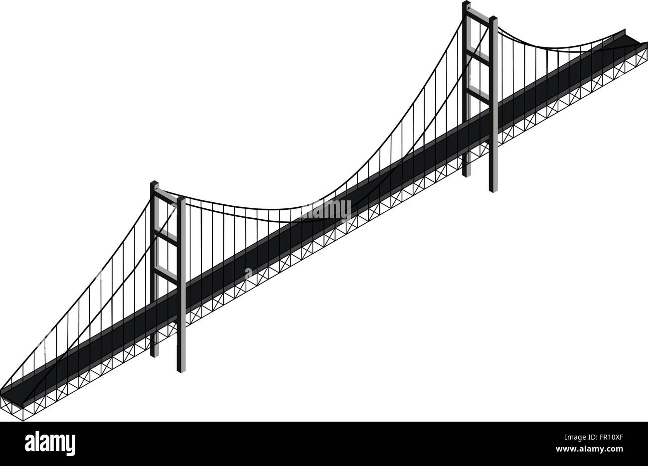 Isometric suspension bridge, vector Stock Vector Image & Art Alamy