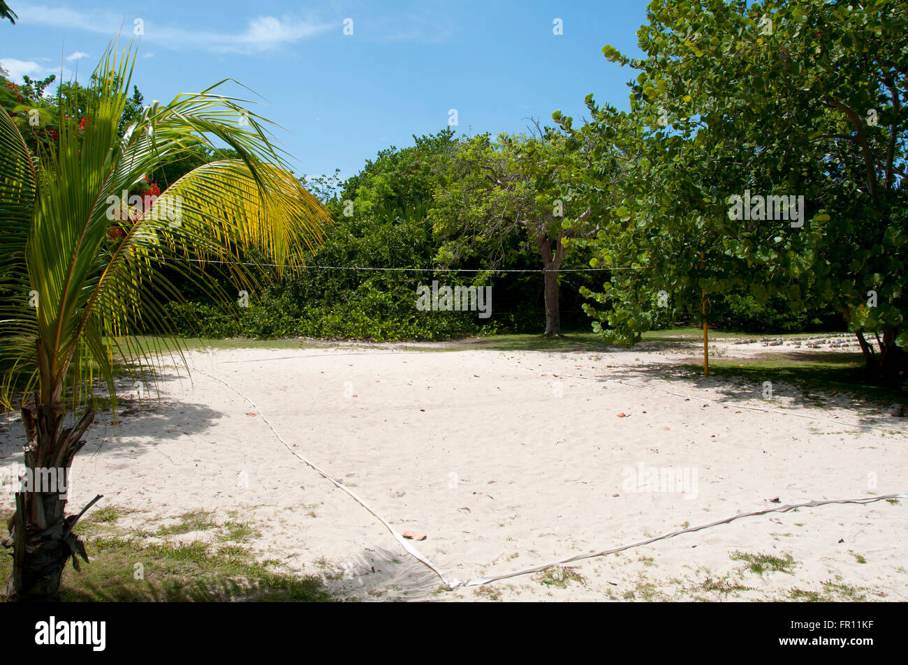 Volleyball Field on Sand - Cuba Stock Photo