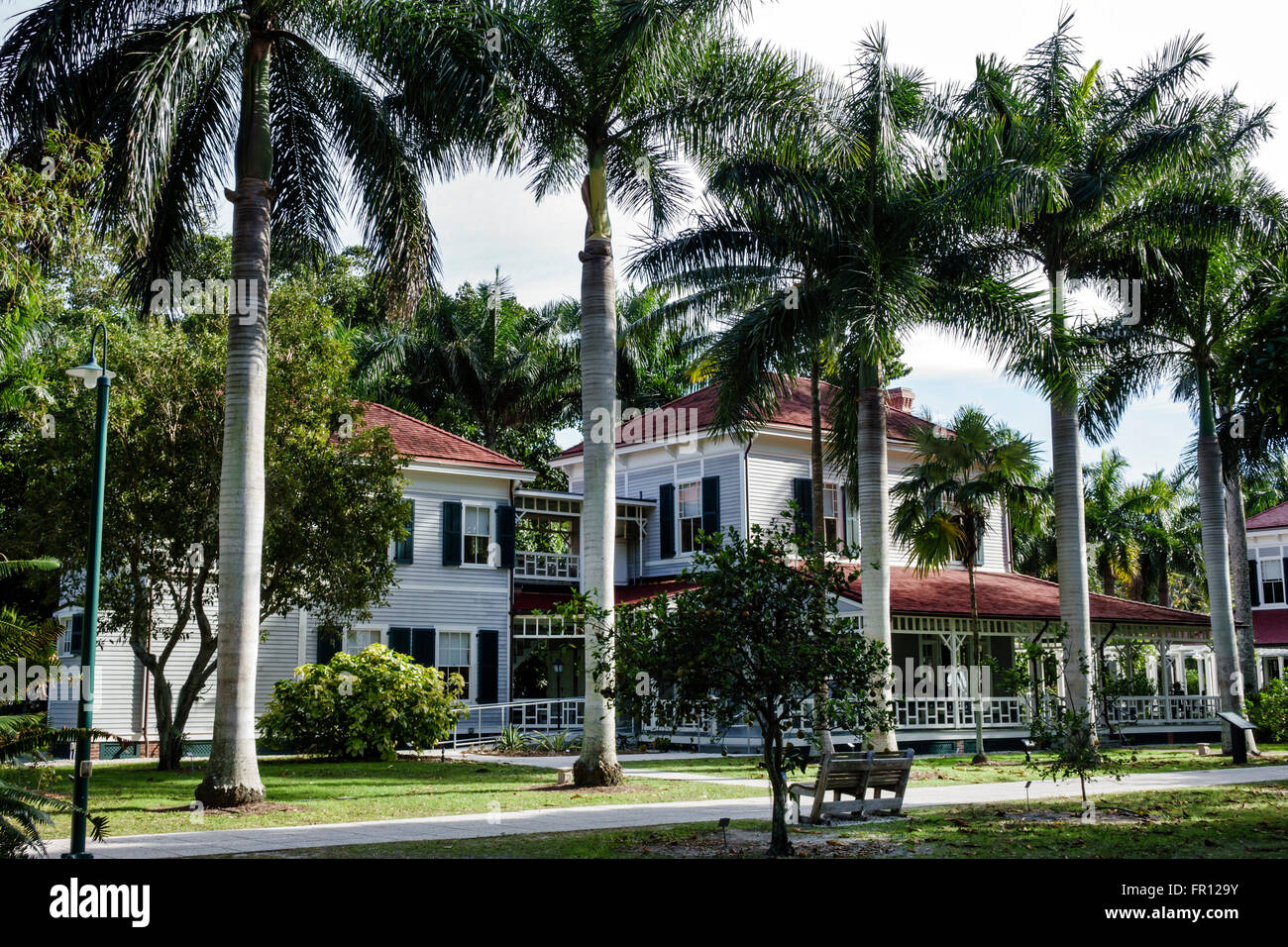 Fort Ft. Myers Florida,Thomas Edison & Henry Ford Winter Estates,historical museum,main house,FL160209044 Stock Photo