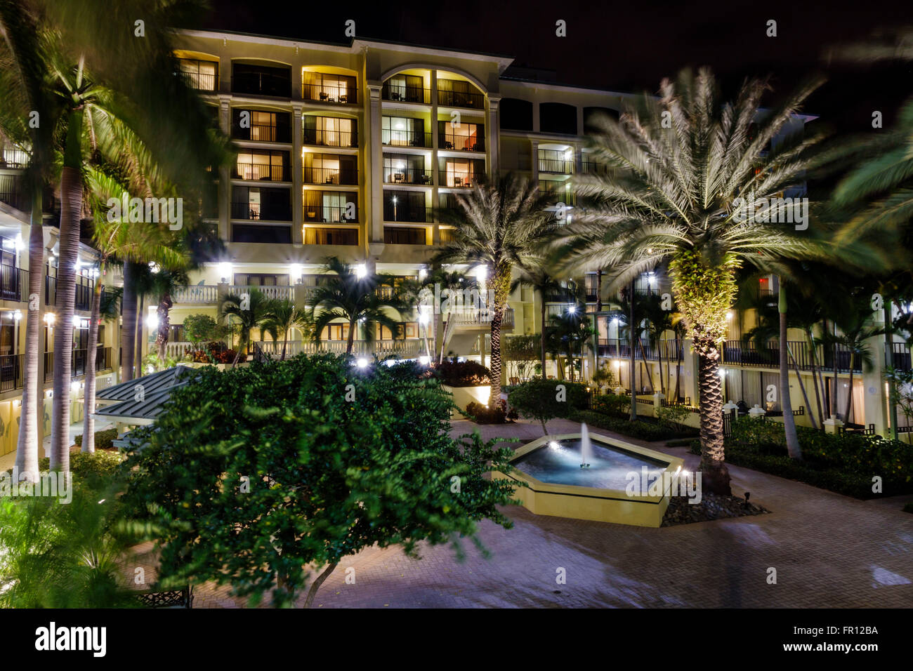 Florida St. Saint Pete Petersburg Beach,Sirata Beach Resort & Conference Center,hotel night,building,FL160209065 Stock Photo