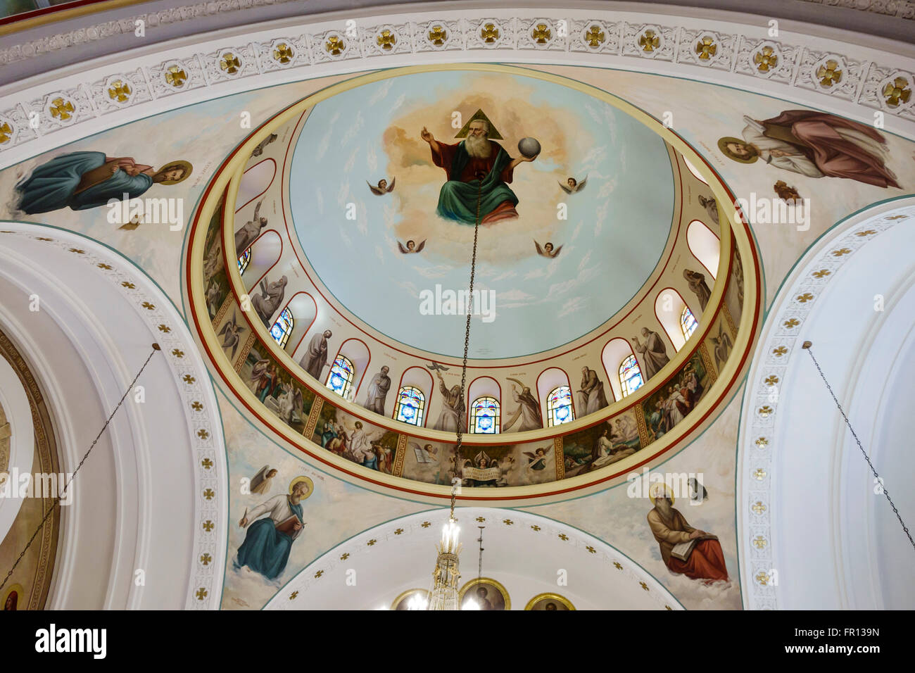 Florida Tarpon Springs,St Nicholas Greek Orthodox Cathedral,church,interior inside,inner dome,Saint Nicholas St,FL160212035 Stock Photo