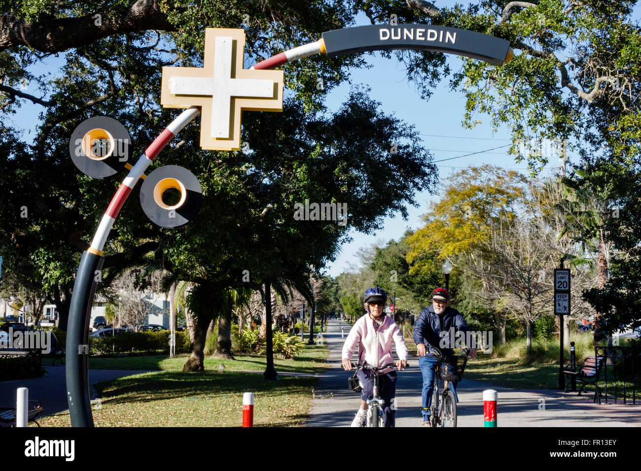 Florida,South,FL,Dunedin,Main Street,Fred Marquis Pinellas Trail,rail