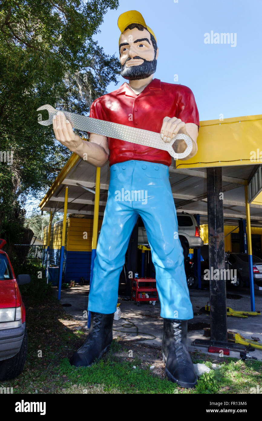 Florida Dade City,Paul Bunyan Muffler Man,roadside attraction,giant statue,FL160213027 Stock Photo