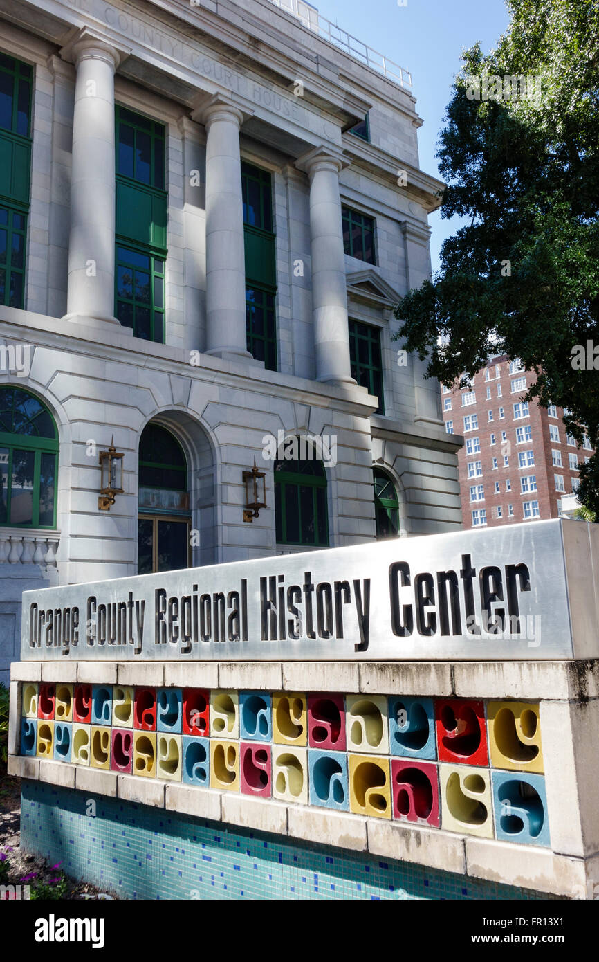 Orlando Florida,Orange County Regional History Center,centre,sign,front