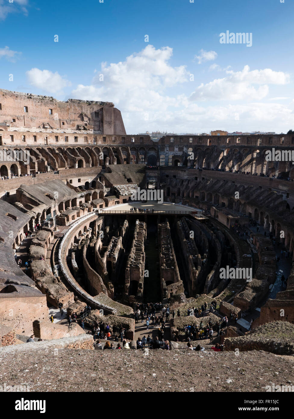 Aerial view of the Colosseum (Flavian Amphitheatre) Rome, Italy. Stock Photo