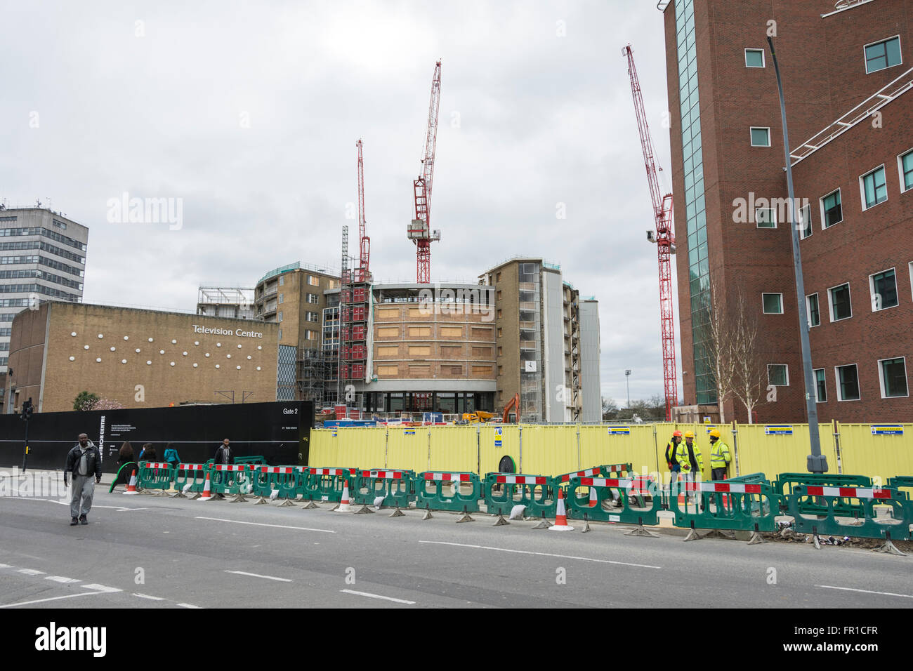 Building work on the site of the former BBC Television Centre Headquarters at White City in West London, England, U.K. Stock Photo