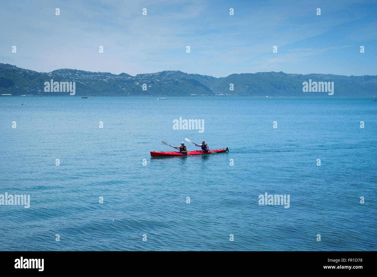 Canoe on water, Wellington, New Zealand Stock Photo Alamy