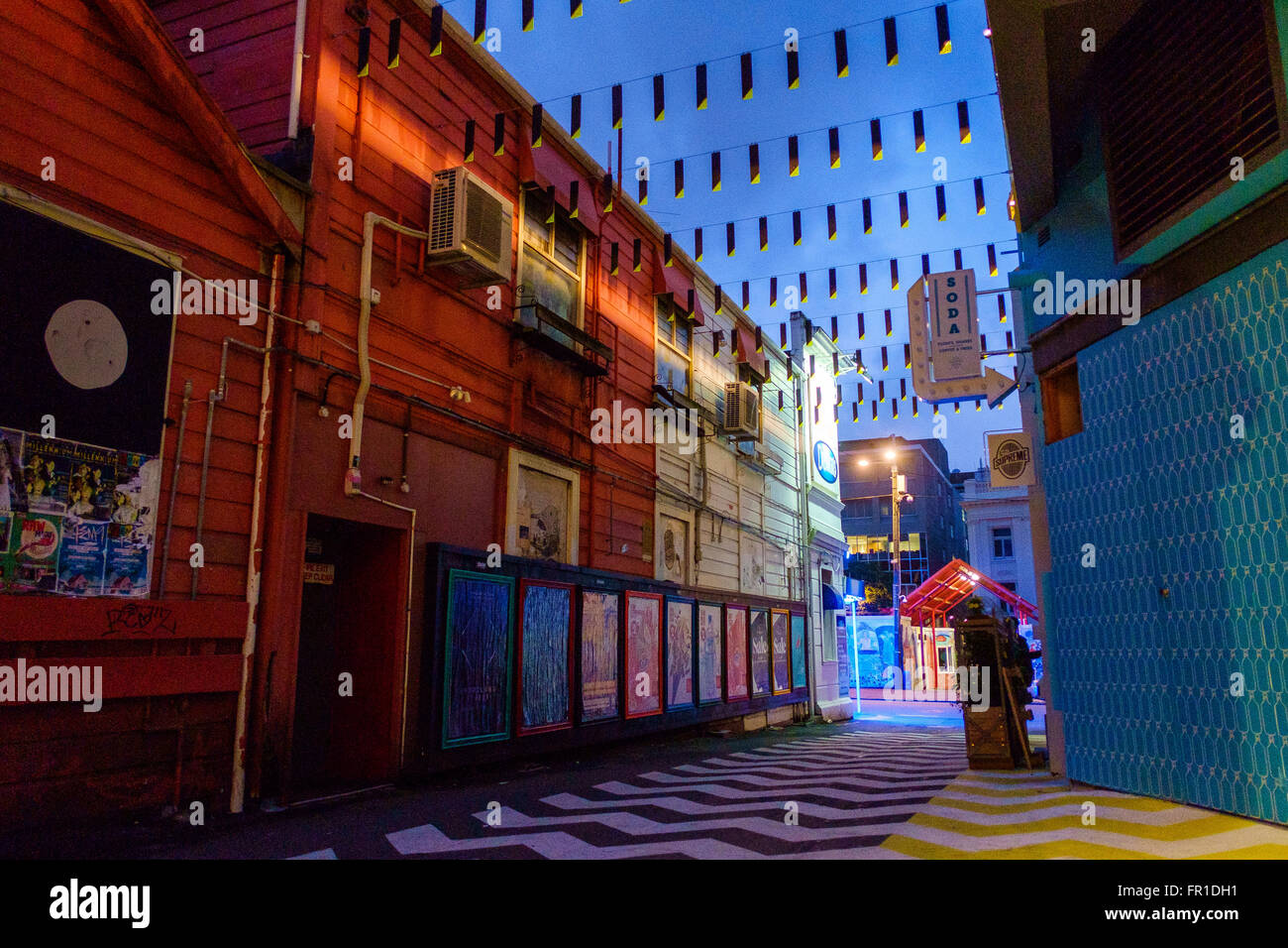 Side street light decoration, Wellington, New Zealand Stock Photo Alamy