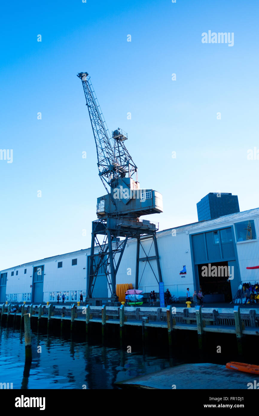 Harbour front cranes, Wellington, New Zealand Stock Photo Alamy