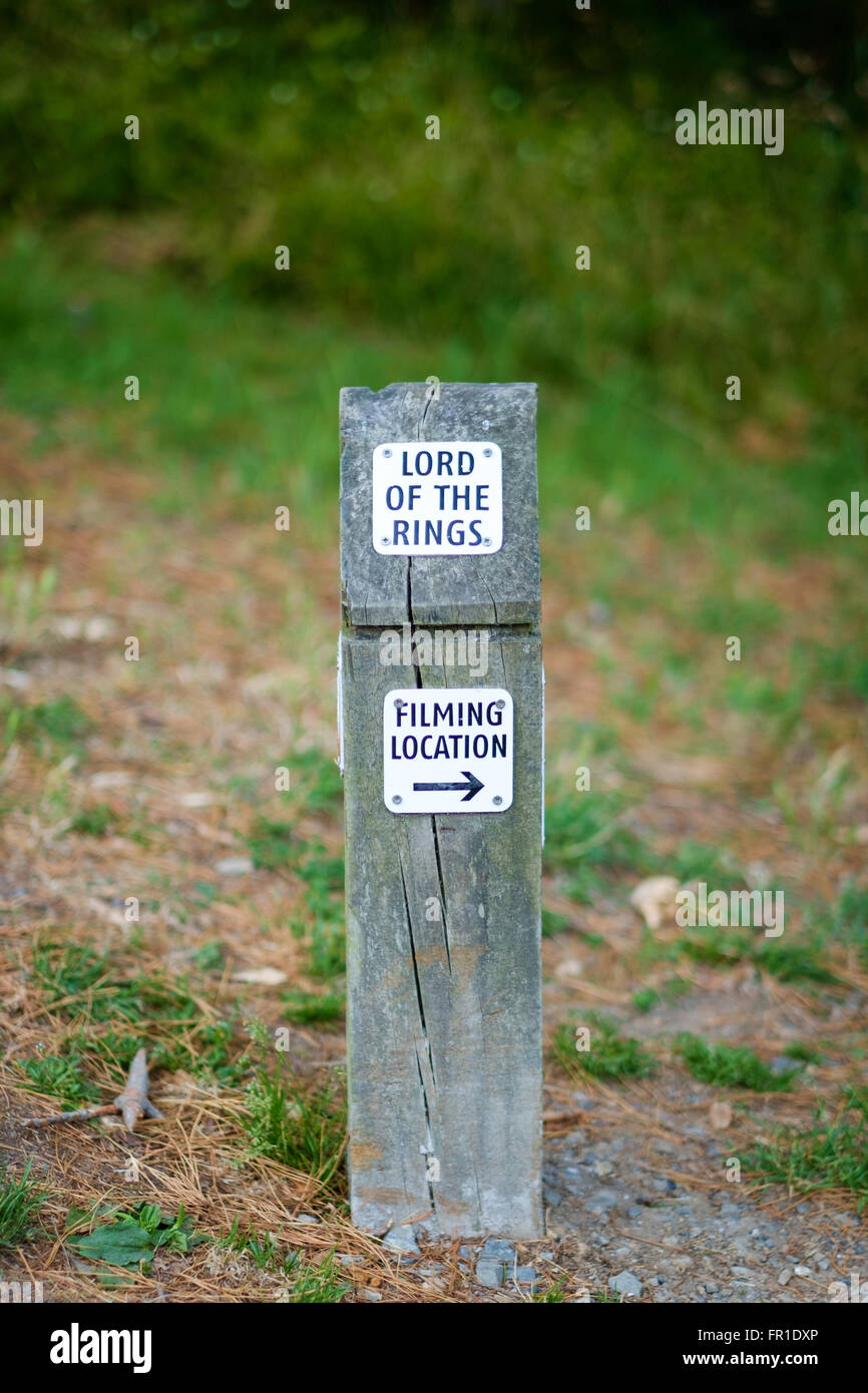 Lord of the Rings sign, Mount victoria, Wellington, New Zealand Stock Photo