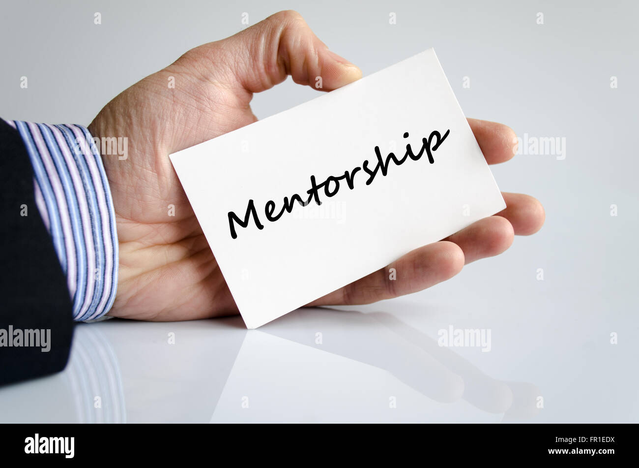 Mentorship text concept isolated over white background Stock Photo