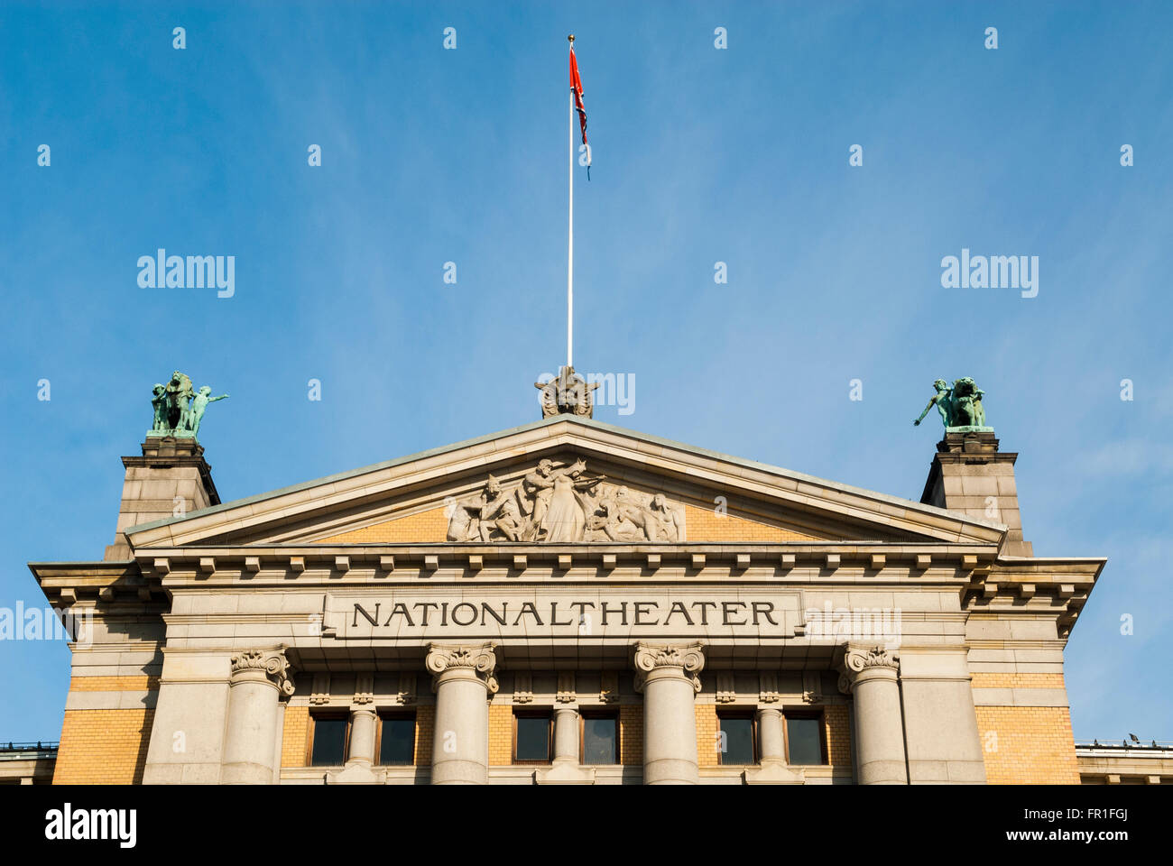 The National Theatre building exteriors Oslo Norway Stock Photo