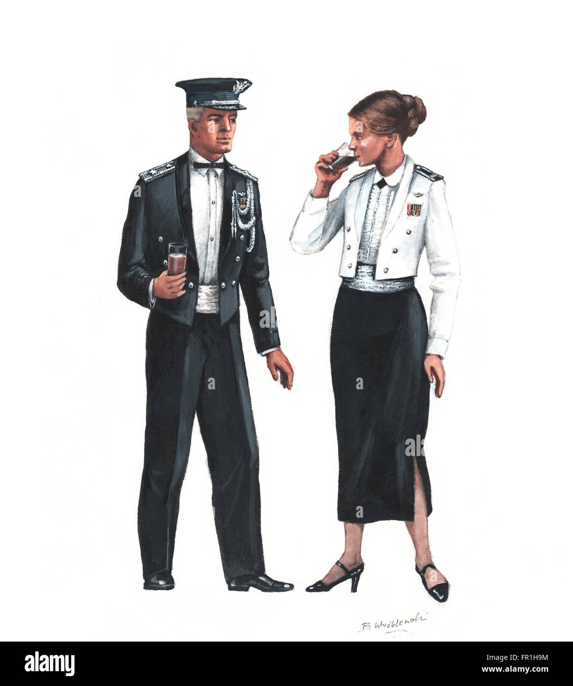 Illustration of American uniforms by Bohdan Wroblewski Stock Photo