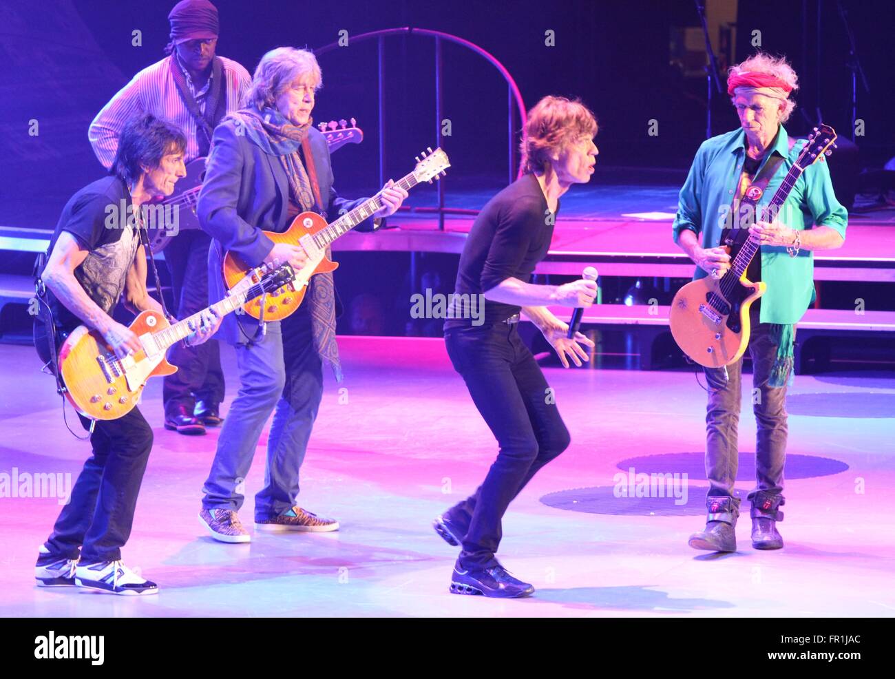 Rolling Stones  Ron Wood ,Mick Taylor, Mick Jagger. Keith Richards                              O2 Arena , London 11/25/2012  photo Michael Brito Stock Photo
