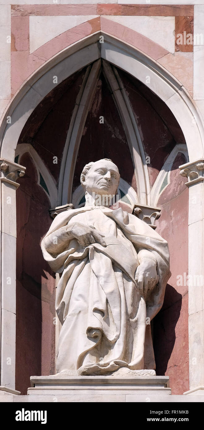 The Beardless Prophet by Donatello, Campanile (Bell Tower) of Cattedrale di Santa Maria del Fiore, Florence, Italy Stock Photo