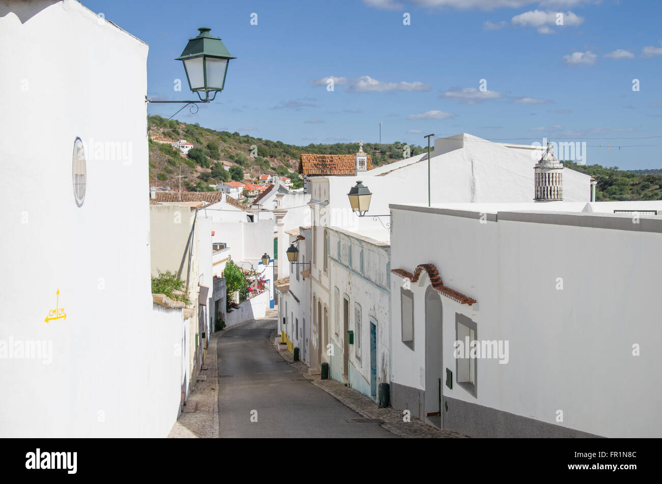 City center, street, Alte city, Algarve, south Portugal, Europe, touristic village Stock Photo