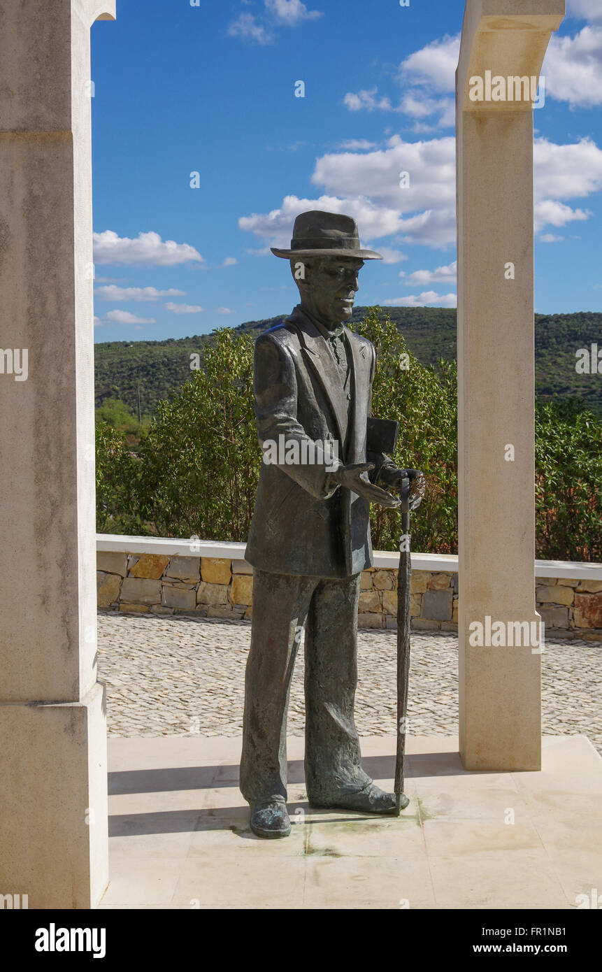 Jose Cavaco Vieira.statue, Alte city, Algarve, south Portugal, Europe, touristic village Stock Photo